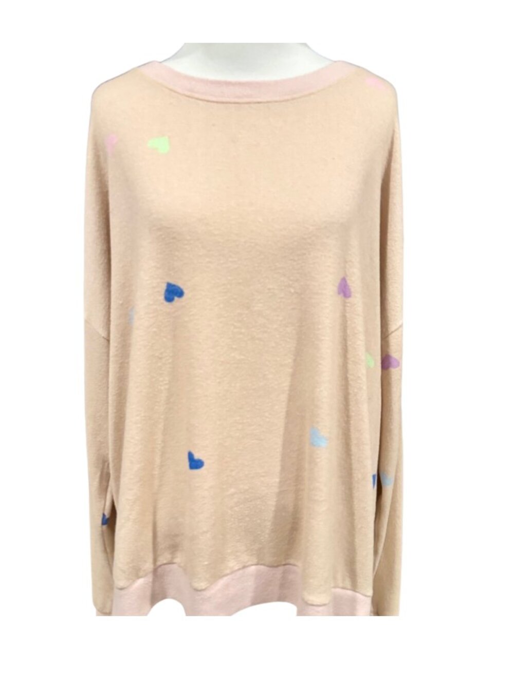 Abound Cozy Crew Neck Sweatshirt in Pink Smoke Sweethearts - Good Condition